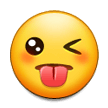 A yellow emoji with tongue sticking out  Description automatically generated with medium confidence